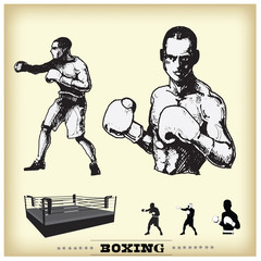 Boxing. Vintage style illustration
