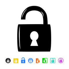 Lock Icon in flat style 