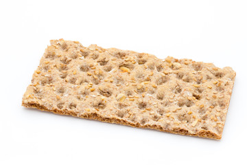 Stack of wholegrain crispy bread with sunflower, chia and sesame
