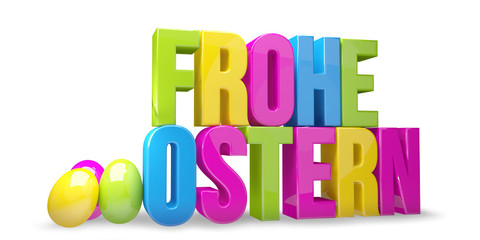 german language for Happy Easter 3D render