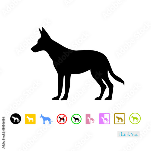 "Dog symbol isolated on white background" Stock image and royaltyfree