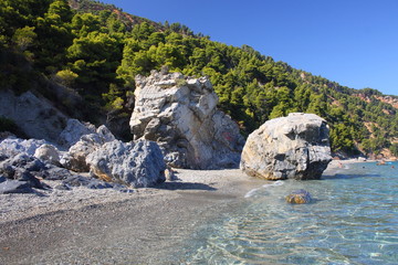 Velanio beache, Skopelos island, Sporades island, Greek island, Thessaly, Aegean Sea, Greece 

