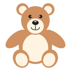 Flat icon teddy bear. Vector illustration.