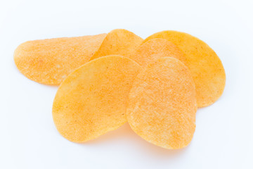 Potato chips on the papric. Eco food.