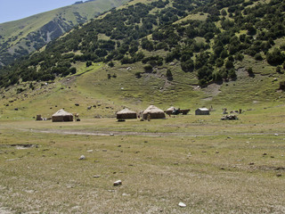 Living in yurts in Alay Mountains of Kyrgyzstan