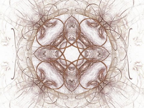 Abstract fractal with a brown pattern on a white background