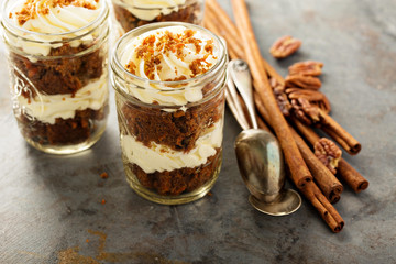 Carrot cake in a jar