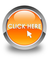 Click here glossy orange round button