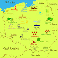 Obraz premium Map of Poland - vector illustration 