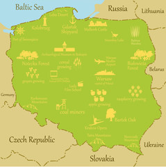 Map of Poland - vector illustration 