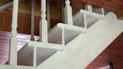 wooden stairs in the cottage