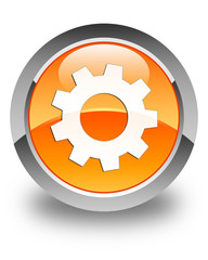 Process icon glossy orange round button 2