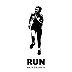 Runner vector logo. Brand's logo in the form to run