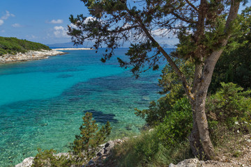 amazing seascape of Emblisi Fiskardo Beach, Kefalonia, Ionian islands, Greece