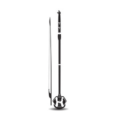 Vector black and white chinese erhu isolated on white background.