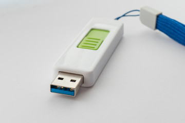 Portable modern flash drive / Portable modern flash drive on white background 