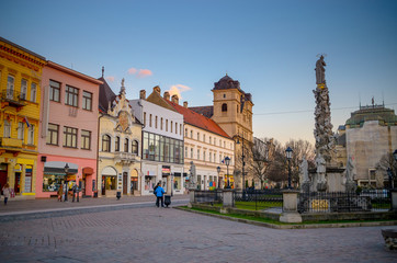 Fototapeta na wymiar Architecture of the main street of Kosice, Slovakia, Europe