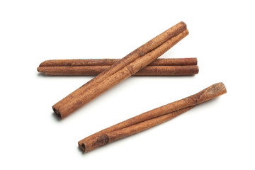 Cinnamon sticks  on white background