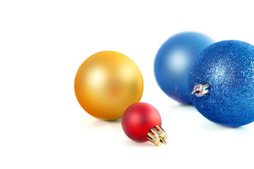 Christmas balls isolated on a white