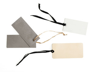 Empty shopping tag template. Isolated on white