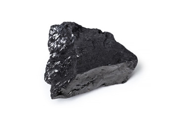 Natural wood charcoal Isolated on white