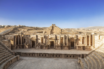 Large South Theatre - in antique town Jerash, Jordan
