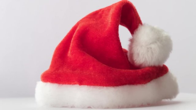 Santa Claus red hat / Santa Claus red hat on rotating white background