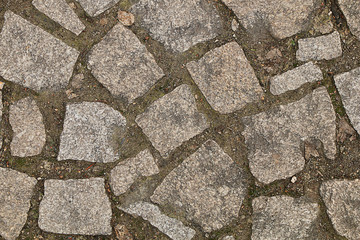The texture of the old cobblestone and unusual stones.