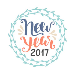 Happy New Year 2017 greeting card