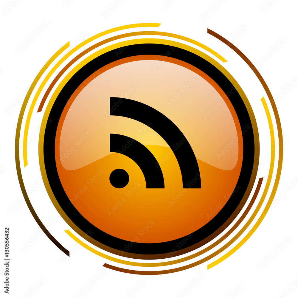 Poster Rss orange glossy web vector icon.