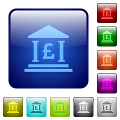 Pound bank office color square buttons