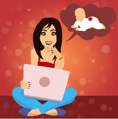 Stressed female worker trying to calm down