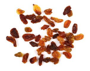 Raisins isolated on white background