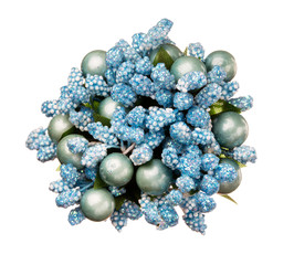 bouquet of blue flower isolated, beautiful decoration,top view