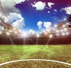 stadium with peole the night before the game