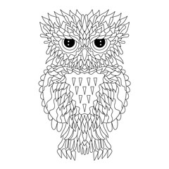 Obraz premium Coloring page with the owl