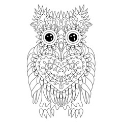 Coloring page with the owl