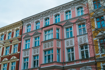 Fototapeta na wymiar beautiful and colorful facades of luxury buildings