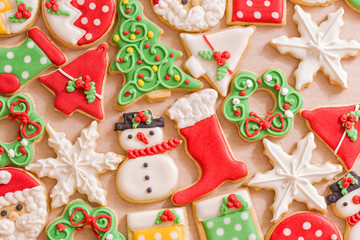Fototapeta na wymiar Gingerbread cookies,Christmas cookies, homemade