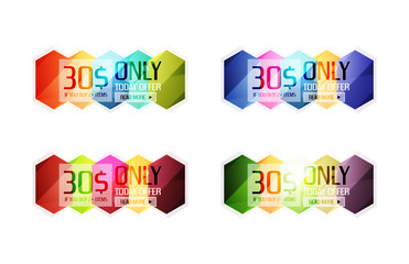 Vector abstract geometric sale labels