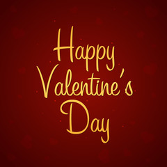 Happy Valentines Day. Heart on red background. Vector illustration.