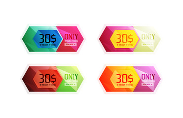 Vector abstract geometric sale labels