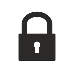 Closed padlock isolated on white background. Vector

