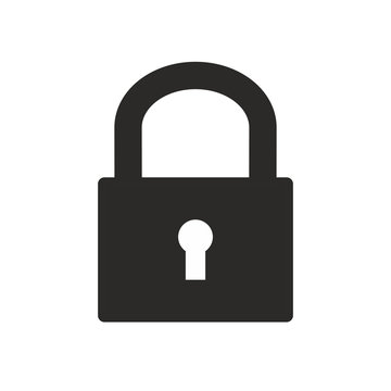 Closed padlock isolated on white background. Vector
