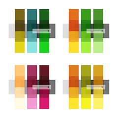 Colorful stripes infographic templates set