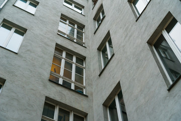 Fototapeta na wymiar detailed view of dirty white facade