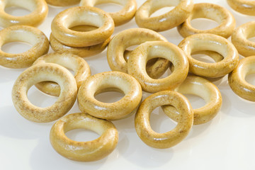 pastry rings isolated on white background