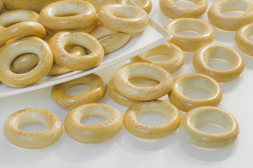pastry rings isolated on white background