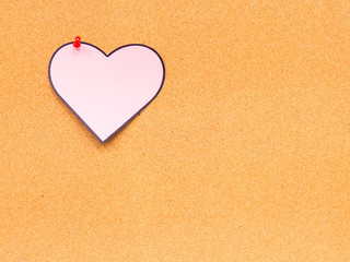 paper heart for Valentine's day as a template form for text