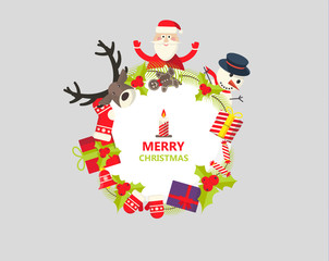 Christmas Vector Design On Wooden Board. Vector Eps 10

